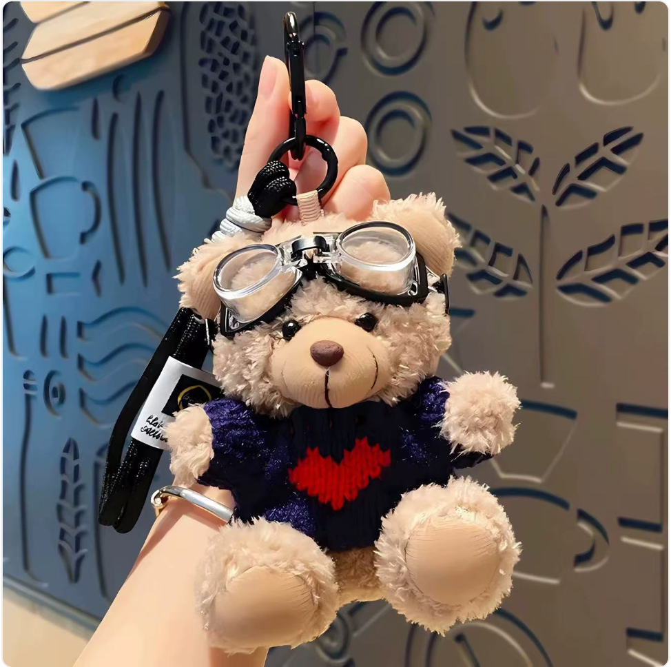 Pilot Bear Plush Keychain