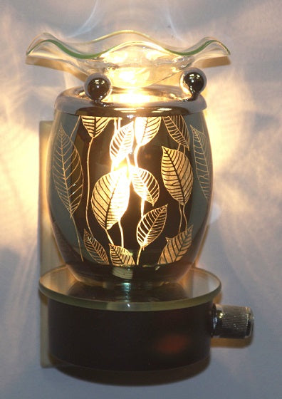 Silver Leaf Wall Plug-In Fragrance Oil Burner & Night Light | 3-Setting Knob