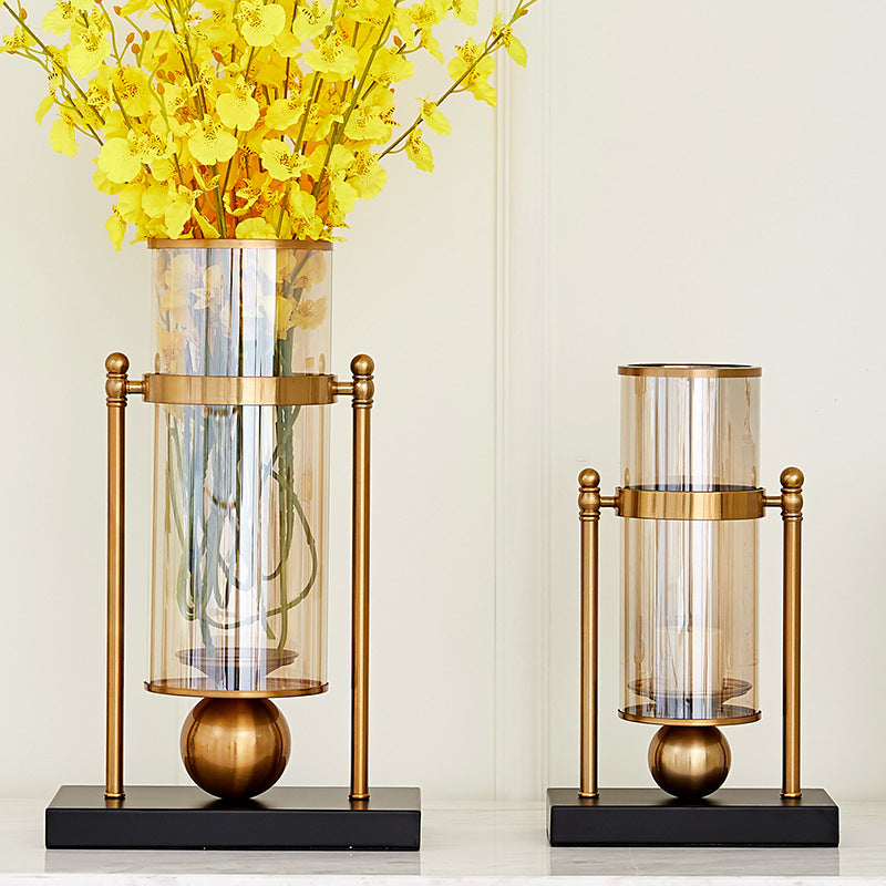 Metallic Floral Vase for Home Decor and Table Centerpiece