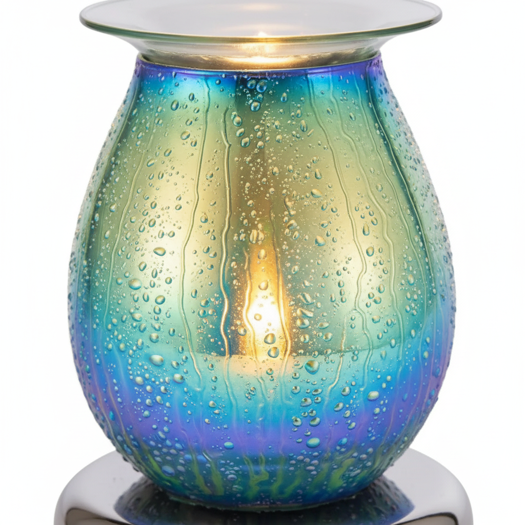 Blue Drizzles lamp glass texture close-up detail