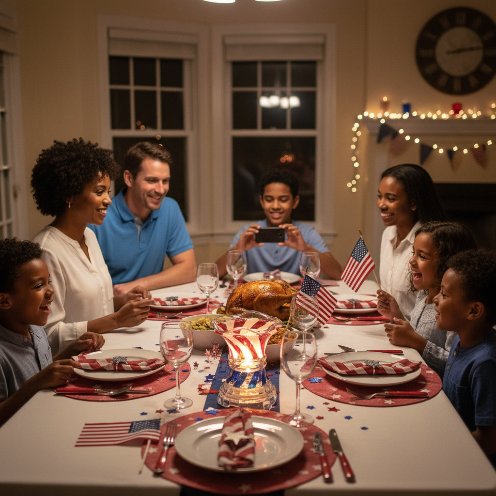 Crystal glass fragrance oil warmer as family holiday dining table centerpiece