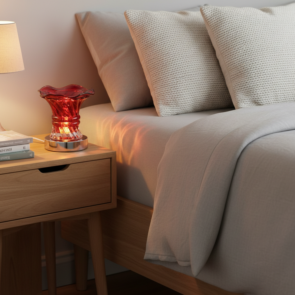 Fragrance Oil Warmer in casual bedroom setting
