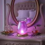 Purple Drizzles lamp on French country bedroom vanity